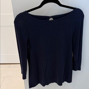 Classic Navy Boatneck Women's Top